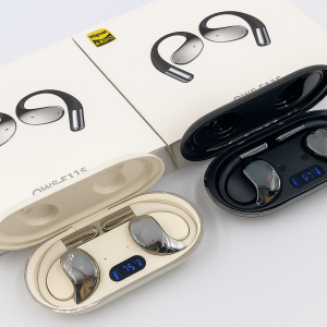 Audífonos Inalámbricos Tipo Gancho 2024 con Pantalla Digital, Diseño Deportivot Anticaída, IP56 Resistente al Agua y Polvo, Sonido Envolvente, Batería de Larga Duración y Estuche de Carga Premium, Mayoreo TWS-6500