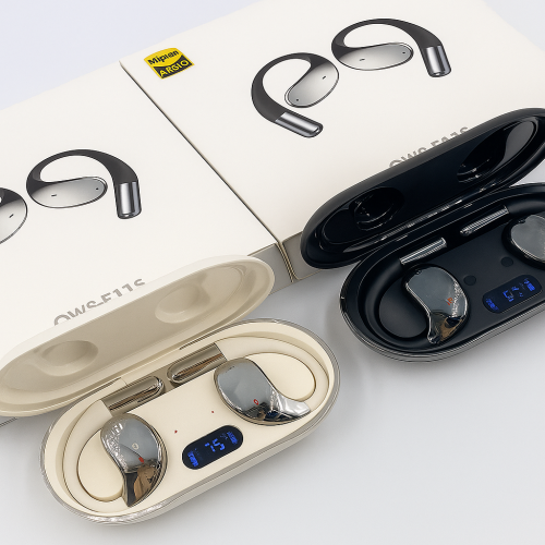 Audífonos Inalámbricos Tipo Gancho 2024 con Pantalla Digital, Diseño Deportivot Anticaída, IP56 Resistente al Agua y Polvo, Sonido Envolvente, Batería de Larga Duración y Estuche de Carga Premium, Mayoreo TWS-6500