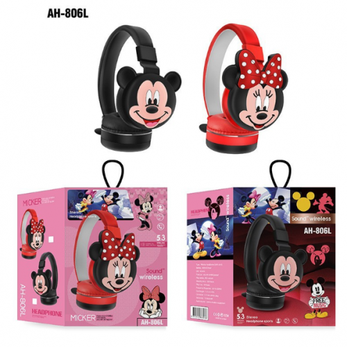 Audífonos Inalámbricos para Niños con Diseño de Mickey y Minnie – Bluetooth Estéreo AH-806L, Mayoreo FR-4003