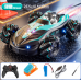 Carro acrobático todoterreno S662 con control remoto, luces LED y modo drift 360° auto recargable con doble control, diseño futurista, tracción en 4 ruedas y batería USB, ideal para niños, adolescentes y amantes de los autos RC, Mayoreo S662