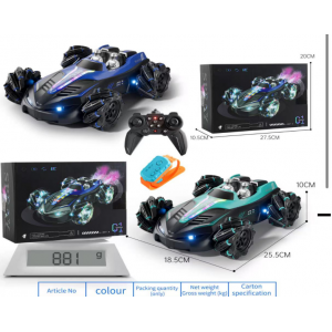 Carro acrobático todoterreno S662 con control remoto, luces LED y modo drift 360° auto recargable con doble control, diseño futurista, tracción en 4 ruedas y batería USB, ideal para niños, adolescentes y amantes de los autos RC, Mayoreo S662