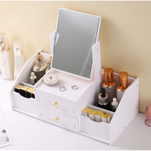 Tocador Organizador de Maquillaje con Espejo Vertical y Cajones – Ideal para Cosméticos, Perfumes y Accesorios, mayoreo LH-24816