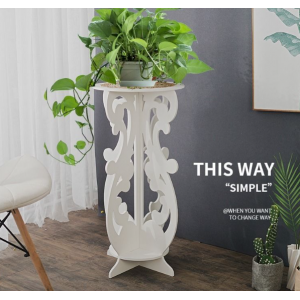 Base Decorativa para Macetas de Madera Blanca – Soporte Elegante para Plantas o Jarrones Estilo Vintage, mayoreo YZ25011915 