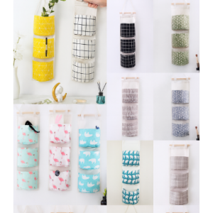 Organizador colgante de tela con bolsillos múltiples para pared – ideal para baño, cocina o recámara, mayoreo 0330