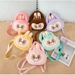 bolsita de peluche infantil de labubu, bandolera suave para niñas, ideal para regalo o paseo, mayoreo 0739