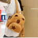 mochila infantil de peluche diseño de capibara con bolsillo frontal estrella para niña y niño , mayoreo 0745 