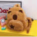 mochila infantil de peluche diseño de capibara con bolsillo frontal estrella para niña y niño , mayoreo 0745 