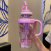 Vaso plástico con popote y tapa a rosca, diseño con asa y filtro interno , 800 ml 4 colores, mayoreo 6133
