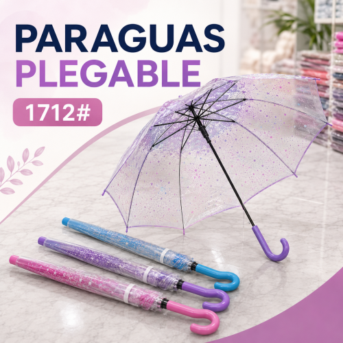 Paraguas transparente con diseño estampado. Ideal para uso diario. Venta por mayoreo Paraguas transparente con diseño estampado. Ideal para uso diario. Venta por mayoreo