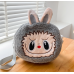 Bolsa de peluche labubu y diseño de carita tierna, bandolera ajustable, varios colores, mayoreo 0738