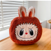 Bolsa de peluche labubu y diseño de carita tierna, bandolera ajustable, varios colores, mayoreo 0738