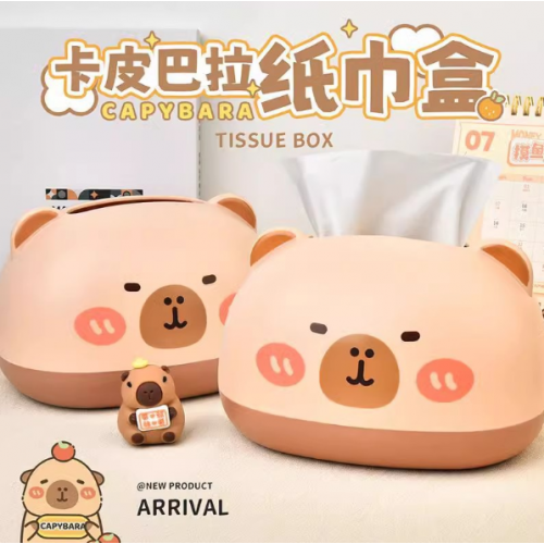 Caja dispensadora de pañuelos Capybara diseño tierno de escritorio para hogar u oficina mayoreo 0778 
