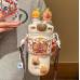 Botella capibara con accesorios 3D, stickers y cepillo limpiador 900 ml, ideal para regalo y uso diario mayoreo 0704