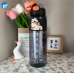 Botella deportiva de agua 800 ml con diseño de capybara, tapa a presión y correa, ideal para niños, adultos y uso diario, Mayoreo 6115
