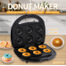 Máquina eléctrica para hacer donas mini donuts, plancha antiadherente con capacidad para 6 piezas, diseño compacto y portátil, ideal para repostería casera, fiestas y desayunos, Mayoreo 882589