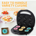 Máquina eléctrica para hacer donas mini donuts, plancha antiadherente con capacidad para 6 piezas, diseño compacto y portátil, ideal para repostería casera, fiestas y desayunos, Mayoreo 882589