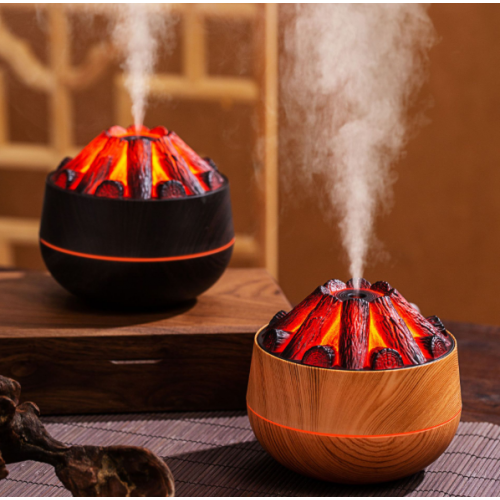 Humidificador difusor de aromas diseño chimenea efecto llama carbón luces led purificador de aire silencioso portátil ideal para hogar oficina y dormitorio relajación aromaterapia decoración moderna, Mayoreo JSQ449