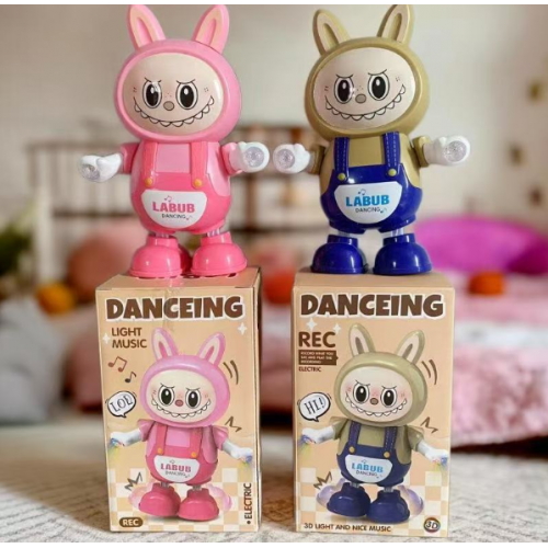 Muñeco interactivo bailarín con luces y música modelo Labubu, Juguete eléctrico a pilas que baila, canta y mueve los brazos, ideal para niños y regalo divertido, Mayoreo AD017373