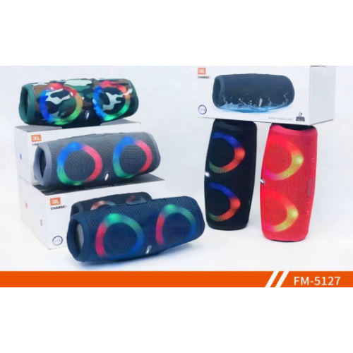 Bocina Bluetooth Portátil con Luces LED RGB, Sonido Estéreo Potente, Resistente al Agua, Recargable, Ideal para Fiestas y Exteriores, Mayoreo FM-5127