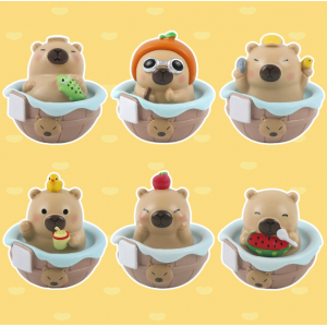 Figuras sorpresa de capibara estilo Blind Box, colección de mini figuras kawaii con diferentes diseños, juguetes coleccionables ideales para regalo, decoración o colección temática de animales tiernos, Mayoreo 25AGOS30