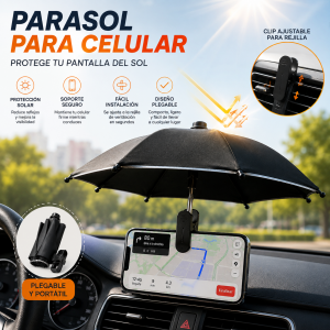 Parasol para Celular con Soporte para Rejilla de Auto por Mayoreo