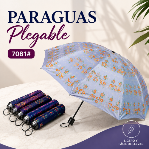 Paraguas plegable con diseño floral. Ideal para uso diario. Venta por mayoreo Paraguas plegable con diseño floral. Ideal para uso diario. Venta por mayoreo
