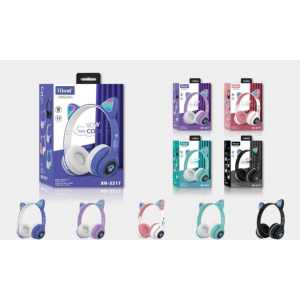 Audífonos Inalámbricos Bluetooth con Orejas de Gato LED, Sonido Estéreo, Diadema Ajustable, Manos Libres, Batería de Larga Duración, Compatibles con Celular, Tablet y Laptop, Varios Colores Disponibles, Mayoreo XR-3217