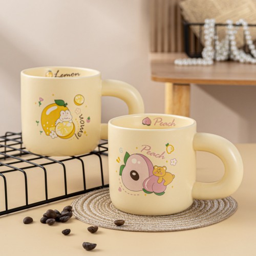 Taza de cerámica de fruta de alto aspecto, taza de café para la oficina, taza bonita para regalo 8118--1