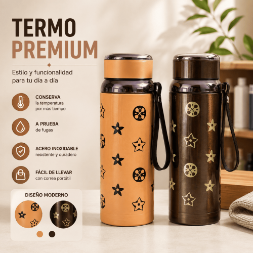 Termo premium con diseño decorativo, correa portátil, tapa segura y acabado elegante. Ideal para uso diario. Venta por mayoreo. Termo premium con diseño decorativo, correa portátil, tapa segura y acabado elegante. Ideal para uso diario. Venta por mayoreo.