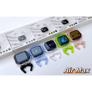 Audífonos Inalámbricos Air Max con Pantalla Digital, Estuche Transparente Premium, Bluetooth 5.3, Cancelación de Ruido, Batería de Larga Duración, Control Táctil y Sonido Estéreo – Modelos Multicolor, Mayoreo TWS-6350