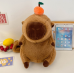 Bolsa de Peluche Capibara con Correa Ajustable y Adorno de Mandarina, Mochila Infantil y Juvenil Súper Suave, Mayoreo T-30454