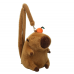 Bolsa de Peluche Capibara con Correa Ajustable y Adorno de Mandarina, Mochila Infantil y Juvenil Súper Suave, Mayoreo T-30454