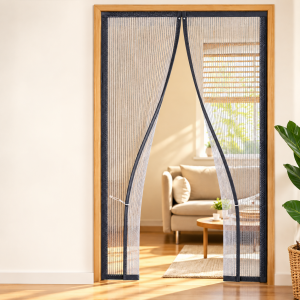Cortina mosquitera para puerta con cierre magnético central. Permite la ventilación y ayuda a evitar la entrada de insectos. Venta por mayoreo.