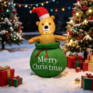  Oso Navideño Inflable Decoración Luminosa