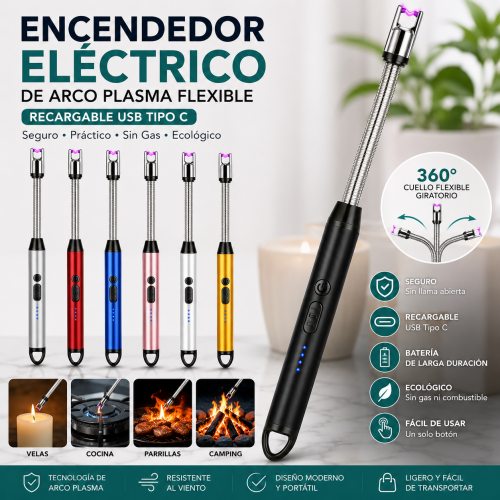 Encendedor Electrónico, Carga Usb, Viaje, Hogar, Cocina De C Metálico Encendedor Electrónico, Carga Usb, Viaje, Hogar, Cocina De C Metálico