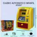 Cajero automático infantil electrónico de colores vivos, alcancía educativa para niños con teclado, pantalla y ranura para billetes y monedas, juguete seguro ideal para fomentar el ahorro y regalar, Mayoreo ATM57