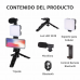 Kit para celular con trípode, luz LED y micrófono BGD-1343 Kit para celular con trípode, luz LED y micrófono BGD-1343