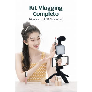 Kit para celular con trípode, luz LED y micrófono BGD-1343