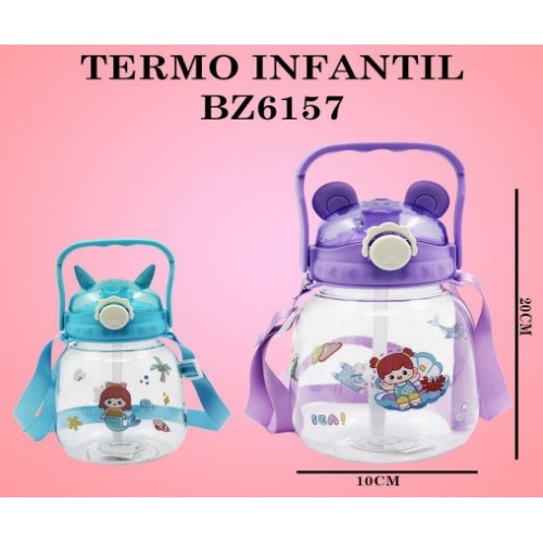 Botella,termo de agua infantil en forma de oso de 1.3l con 2 pegatinas BZ6157