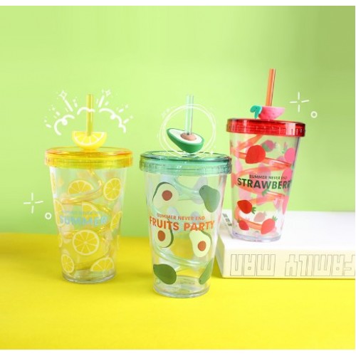 Vaso de acrílico con diseño de frutas de 380 ml BZ784