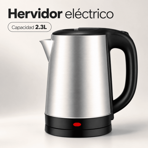 Hervidor eléctrico de 2.3 litros con cuerpo de acero inoxidable, diseño práctico y moderno para cocina, hogar u oficina. Disponible por mayoreo. Hervidor eléctrico de 2.3 litros con cuerpo de acero inoxidable, diseño práctico y moderno para cocina, hogar u oficina. Disponible por mayoreo.