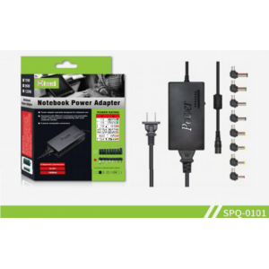 Cargador Universal para Laptop 65W con 8 Puntas Intercambiables, Voltaje Ajustable, Adaptador de Corriente para Notebook Compatible con Múltiples Marcas, Mayoreo SPQ-0101