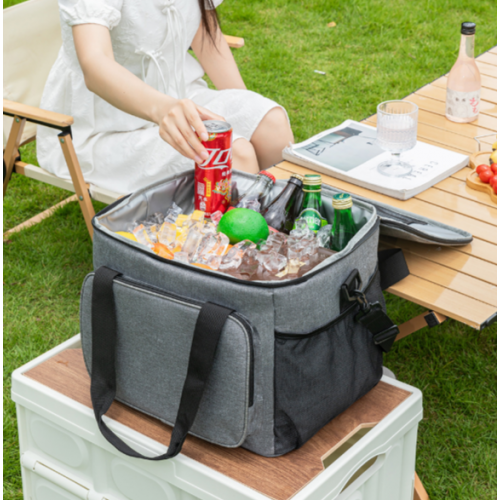 Bolsa hielera térmica grande 20L mantiene frío y calor. Ideal para bebidas y alimentos. Para camping, picnic y playa. Venta por mayoreo.