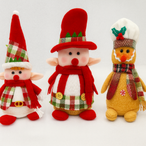 Muñecos navideños con luz LED – 3 modelos surtidos en caja – Decoración luminosa de temporada 13×30 cm- Por Mayoreo M6143-14