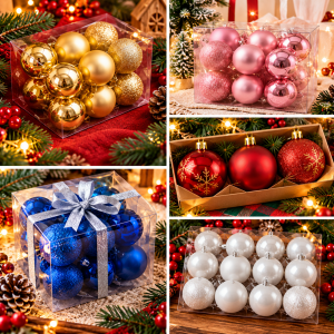 Esferas Navideñas Decorativas para Árbol de Navidad en Colores Surtidos