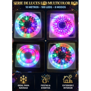 Serie de Luces LED Multicolor RGB 10 Metros 100 LEDs