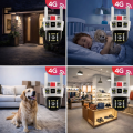 Cámara Red 4G de triple lente 360° y sensor de movimiento EKQ-30402