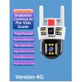 Cámara Red 4G de triple lente 360° y sensor de movimiento EKQ-30402