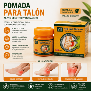 Pomada tópica para masaje y cuidado de pies, ideal para aplicar en talones, planta del pie y zonas localizadas. Su presentación compacta facilita llevarla en casa, bolso o botiquín.