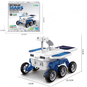 Arma este carrito solar con placa solar y pilas AA. Mide 20.5 × 14 × 13 cm y no requiere control remoto- Por mayoreo